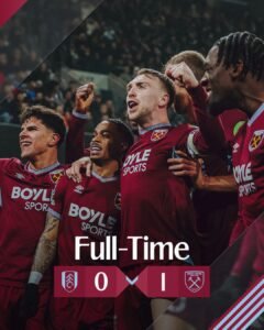West Ham 1-0 Fulham result